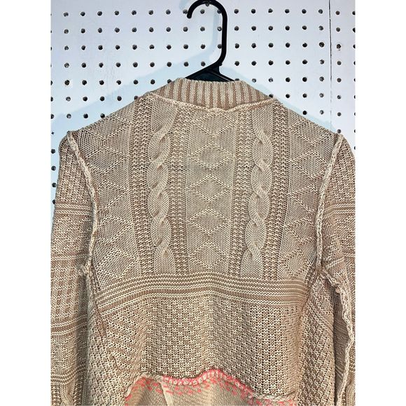 Free People Tan and Pink Cardigan Sweater - Picture 7 of 9